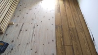 【工事中】構造用板上に無垢フロアー（１２ｍｍ）の施工。